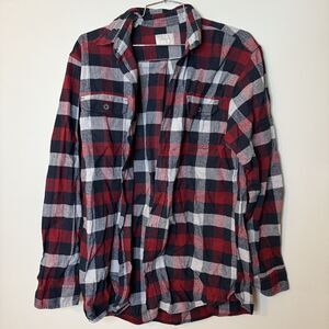 Jachs Flannel Red Plaid Long Sleeve Button Shirt Outdoor Weekend Camping Fashion